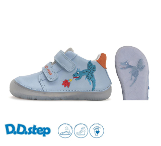 D.D.Step Sky Blue Leder Übergangsschuhe